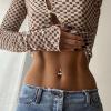 imageORAZIO 4Pcs Belly Button Ring 14G Belly Rings Stainless Steel Barbell Belly Rings For Women Simple Long Bar Belly Button Rings CZ Belly Button Piercing Gold Silver Rose Gold Reverse Navel Rings Body Piercing JewelrySilver