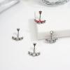 imageORAZIO 4Pcs Belly Button Ring 14G Belly Rings Stainless Steel Barbell Belly Rings For Women Simple Long Bar Belly Button Rings CZ Belly Button Piercing Gold Silver Rose Gold Reverse Navel Rings Body Piercing JewelrySilver