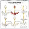 imageORAZIO 4Pcs Belly Button Ring 14G Belly Rings Stainless Steel Barbell Belly Rings For Women Simple Long Bar Belly Button Rings CZ Belly Button Piercing Gold Silver Rose Gold Reverse Navel Rings Body Piercing JewelryGold