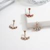 imageORAZIO 4Pcs Belly Button Ring 14G Belly Rings Stainless Steel Barbell Belly Rings For Women Simple Long Bar Belly Button Rings CZ Belly Button Piercing Gold Silver Rose Gold Reverse Navel Rings Body Piercing JewelryRose Gold