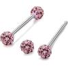 imageORAZIO 68 Pcs 14G 316L Stainless Steel CZ Nipple Piercing Barbell Belly Button Ring for WomenAWhiteRedBluePurple