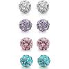 imageORAZIO 68 Pcs 14G 316L Stainless Steel CZ Nipple Piercing Barbell Belly Button Ring for WomenAWhiteRedBluePurple