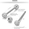 imageORAZIO 68 Pcs 14G 316L Stainless Steel CZ Nipple Piercing Barbell Belly Button Ring for WomenAWhiteRedBluePurple
