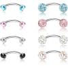 imageORAZIO 812Pcs 16G Stainless Steel Eyebrow Ring Lip Ring Body Piercing Jewelry 612mm8Pcs  6mm