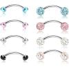 imageORAZIO 812Pcs 16G Stainless Steel Eyebrow Ring Lip Ring Body Piercing Jewelry 612mmC8Pcs Length10mm