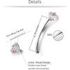 imageORAZIO 812Pcs 16G Stainless Steel Eyebrow Ring Lip Ring Body Piercing Jewelry 612mmC8Pcs Length10mm