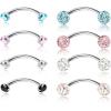 imageORAZIO 812Pcs 16G Stainless Steel Eyebrow Ring Lip Ring Body Piercing Jewelry 612mmD8Pcs Length12mm