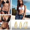 imageORAZIO 8Pcs Belly Button Ring Surgical Steel 14G Clicker Belly Rings for Women CZ Heart Butterfly Belly Button Piercing Simple Reverse Navel Barbell Rings Body Piercing JewelryGold10mm
