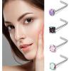 imageORAZIO 8Pcs G23 Titanium Nose Ring Studs 20G L Shaped Nose Studs for Women Tiny Nose Rings Multicolored CZ Titanium Nose Stud L Shaped Simple Silver Nostril Piercing Cute Nose Piercing Jewerly for Women MenMix Colors CZ