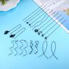 imageORAZIO 9 Pairs Threader Earrings for Women Stainless Steel Chain Tassel Earrings Lightweight Double Twist Wave Heart Moon Leaf Threader Dangle Drop Earrings Minimalist Long Chain Earrings SetBlack