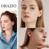 imageORAZIO 9 Pairs Threader Earrings for Women Stainless Steel Chain Tassel Earrings Lightweight Double Twist Wave Heart Moon Leaf Threader Dangle Drop Earrings Minimalist Long Chain Earrings SetSilver Tone