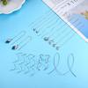 imageORAZIO 9 Pairs Threader Earrings for Women Stainless Steel Chain Tassel Earrings Lightweight Double Twist Wave Heart Moon Leaf Threader Dangle Drop Earrings Minimalist Long Chain Earrings SetSilver Tone