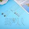 imageORAZIO 9 Pairs Threader Earrings for Women Stainless Steel Chain Tassel Earrings Lightweight Double Twist Wave Heart Moon Leaf Threader Dangle Drop Earrings Minimalist Long Chain Earrings SetGold Tone