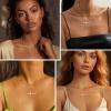 imageORAZIO Cross Necklace for Women  14K Gold Plated Layered Cross Necklace Cute CZ Cross Pendant Necklaces Dainty Sideways Cross Choker Necklaces Minimalist Twisted Chain Necklace Small Cross Layering Necklace SetCZ Sideways CrossLeft14K Gold