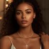 imageORAZIO Cross Necklace for Women  14K Gold Plated Layered Cross Necklace Cute CZ Cross Pendant Necklaces Dainty Sideways Cross Choker Necklaces Minimalist Twisted Chain Necklace Small Cross Layering Necklace SetCZ Classic Cross14K Gold