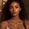 imageORAZIO Cross Necklace for Women  14K Gold Plated Layered Cross Necklace Cute CZ Cross Pendant Necklaces Dainty Sideways Cross Choker Necklaces Minimalist Twisted Chain Necklace Small Cross Layering Necklace SetCZ Sideways CrossLeft14K Gold