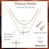 imageORAZIO Cross Necklace for Women  14K Gold Plated Layered Cross Necklace Cute CZ Cross Pendant Necklaces Dainty Sideways Cross Choker Necklaces Minimalist Twisted Chain Necklace Small Cross Layering Necklace SetCZ Sideways CrossLeft14K Gold