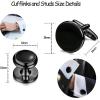 imageORAZIO Cuff Links Mens Stainless Steel Cuff Links and Studs Set Gold Black Cufflinks for Men Tuxedo Studs Buttons for Formal Kit Business or Wedding ShirtsD Blacktone