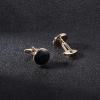 imageORAZIO Cuff Links Mens Stainless Steel Cuff Links and Studs Set Gold Black Cufflinks for Men Tuxedo Studs Buttons for Formal Kit Business or Wedding ShirtsA Gold