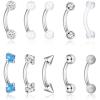 imageORAZIO Eyebrow Rings16G Rook Labret Eyebrow Piercing for Women MenSurgical Steel Curved Barbell Piercing JewelryVertical Labret Lip JewelryRose GoldSilver68MMA Silver Tone 6MM