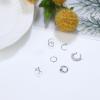 imageORAZIO Fake Nose Ring  Stainless Steel Fake Nose Rings for Women Small Faux Septum Nose Ring Stud CZ Lip Ring Stud Nose Cuff Cartilage Earring Small Non Piercing Nose Ring Faux Piercing JewelryGold Tone