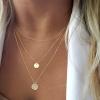 imageORAZIO Gold Necklaces for WomenDainty Layered Choker Necklace14K Gold Plated Pendant Necklace Multilayer DiscBarPearls NecklacesAdjustable Layering Choker Necklaces for WomenCoin  Disc