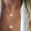 imageORAZIO Gold Necklaces for WomenDainty Layered Choker Necklace14K Gold Plated Pendant Necklace Multilayer DiscBarPearls NecklacesAdjustable Layering Choker Necklaces for WomenCoin