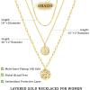 imageORAZIO Gold Necklaces for WomenDainty Layered Choker Necklace14K Gold Plated Pendant Necklace Multilayer DiscBarPearls NecklacesAdjustable Layering Choker Necklaces for WomenCoin