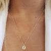 imageORAZIO Gold Necklaces for WomenDainty Layered Choker Necklace14K Gold Plated Pendant Necklace Multilayer DiscBarPearls NecklacesAdjustable Layering Choker Necklaces for WomenCoin  Disc