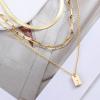 imageORAZIO Initial Necklaces for Women 14K Gold Layered Initial Choker Necklaces Dainty Snake Paperclip Chain Letter Layering Necklace Engraved Initial Necklace AZ Personalized Gold Jewelry Gifts14K Gold Plated