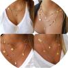 imageORAZIO Layered Necklace for Women Star Ball Horn Infinity Leaf Bead Feather Shell Circle Bar Coin Pendant Necklace Chain Jewelry ageover 3 years oldSilver Tone