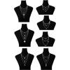 imageORAZIO Layered Necklace for Women Star Ball Horn Infinity Leaf Bead Feather Shell Circle Bar Coin Pendant Necklace Chain Jewelry ageover 3 years oldSilver Tone