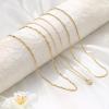 imageORAZIO Layered Necklaces for Women14K Gold PlatedSilver Stacked Necklaces for WomenDainty Pearl Paper Clip Chain Pendant Choker Necklace Set Cute CZ Stackable Womens Necklaces Trendy Gold Y Necklace Jewelry Set Gift14K Gold Plated