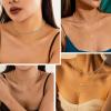 imageORAZIO Layered Necklaces for Women14K Gold PlatedSilver Stacked Necklaces for WomenDainty Pearl Paper Clip Chain Pendant Choker Necklace Set Cute CZ Stackable Womens Necklaces Trendy Gold Y Necklace Jewelry Set Gift14K Gold Plated