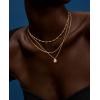 imageORAZIO Layered Necklaces for Women14K Gold PlatedSilver Stacked Necklaces for WomenDainty Pearl Paper Clip Chain Pendant Choker Necklace Set Cute CZ Stackable Womens Necklaces Trendy Gold Y Necklace Jewelry Set Gift14K Gold Plated