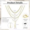 imageORAZIO Layered Necklaces for Women14K Gold PlatedSilver Stacked Necklaces for WomenDainty Pearl Paper Clip Chain Pendant Choker Necklace Set Cute CZ Stackable Womens Necklaces Trendy Gold Y Necklace Jewelry Set Gift14K Gold Plated