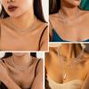 imageORAZIO Layered Necklaces for Women14K Gold PlatedSilver Stacked Necklaces for WomenDainty Pearl Paper Clip Chain Pendant Choker Necklace Set Cute CZ Stackable Womens Necklaces Trendy Gold Y Necklace Jewelry Set GiftSilver