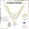 imageORAZIO Layered Necklaces for Women14K Gold PlatedSilver Stacked Necklaces for WomenDainty Pearl Paper Clip Chain Pendant Choker Necklace Set Cute CZ Stackable Womens Necklaces Trendy Gold Y Necklace Jewelry Set Gift14K Gold Plated