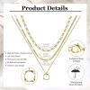 imageORAZIO Layered Necklaces for Women14K Gold PlatedSilver Stacked Necklaces for WomenDainty Pearl Paper Clip Chain Pendant Choker Necklace Set Cute CZ Stackable Womens Necklaces Trendy Gold Y Necklace Jewelry Set Gift14K Gold Plated