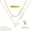 imageORAZIO Pearl Necklaces for Women 14K Gold Plated Layered Pearls Choker Necklace Dainty Freshwater Pearl Pendant Necklace Gold Necklace with Pearl Jewelry Gift for WomenHeart Satellite PearlGold