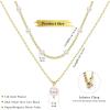 imageORAZIO Pearl Necklaces for Women 14K Gold Plated Layered Pearls Choker Necklace Dainty Freshwater Pearl Pendant Necklace Gold Necklace with Pearl Jewelry Gift for WomenLayered Satellite PearlGold
