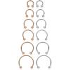 imageORAZIO 12Pcs 1416G Stainless Steel Nose Rings Septum Piercing Cartilage Horseshoe Earring Body Piercing 6MM16MMC12PCS 16G SilverRose Gold