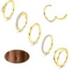 imageORAZIO 14G Belly Button Ring Hoop Surgical Steel Belly Button Hoop Rings Hinged Seamless Clicker Belly Ring CZ Paved Belly Piercing Jewelry Gold Silver 1012mmGold Tone10mm