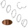 imageORAZIO 14G Belly Button Ring Hoop Surgical Steel Belly Button Hoop Rings Hinged Seamless Clicker Belly Ring CZ Paved Belly Piercing Jewelry Gold Silver 1012mmSilver Tone10mm