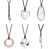 imageORAZIO 6 Pcs Pendant Necklaces for Women  Fashion Jewelry Simple Long Feather Leaf Heart Turquoise Costume Y Necklace  Statement Boho Setstyle1