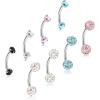 imageORAZIO 812Pcs 16G Stainless Steel Eyebrow Ring Lip Ring Body Piercing Jewelry 612mm8Pcs  6mm