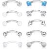 imageORAZIO Eyebrow Rings16G Rook Labret Eyebrow Piercing for Women MenSurgical Steel Curved Barbell Piercing JewelryVertical Labret Lip JewelryRose GoldSilver68MMA Silver Tone 6MM