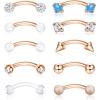 imageORAZIO Eyebrow Rings16G Rook Labret Eyebrow Piercing for Women MenSurgical Steel Curved Barbell Piercing JewelryVertical Labret Lip JewelryRose GoldSilver68MMC Rose Gold Tone 6MM