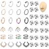 imageORAZIO Fake Nose Ring  Stainless Steel Fake Nose Rings for Women Small Faux Septum Nose Ring Stud CZ Lip Ring Stud Nose Cuff Cartilage Earring Small Non Piercing Nose Ring Faux Piercing JewelryMix ColorSliver Tone
