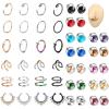imageORAZIO Fake Nose Ring  Stainless Steel Fake Nose Rings for Women Small Faux Septum Nose Ring Stud CZ Lip Ring Stud Nose Cuff Cartilage Earring Small Non Piercing Nose Ring Faux Piercing JewelryMixed Color
